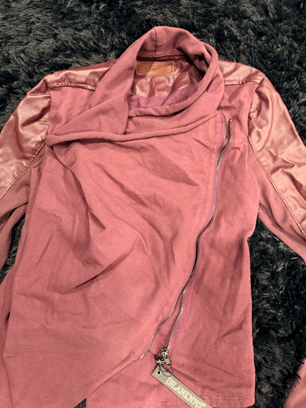 Asymmetrical Maroon Women’s Jacket - Picture 2 of 3